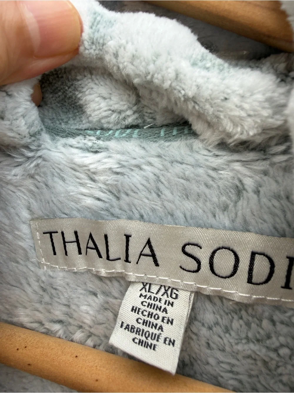 Thalia Sodi Plush Leopard Robe Sz XL Chinoise Green Fleece Bathrobe Belted